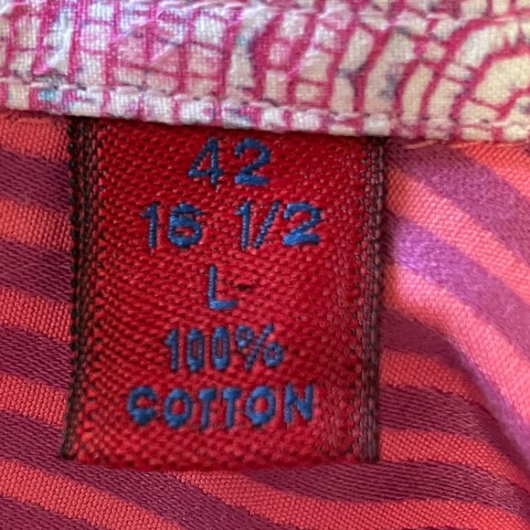 Robert Graham Mens Fitted Button Down Long Sleeve Shirt-Size 42/16.5-Small size - Picture 3 of 13